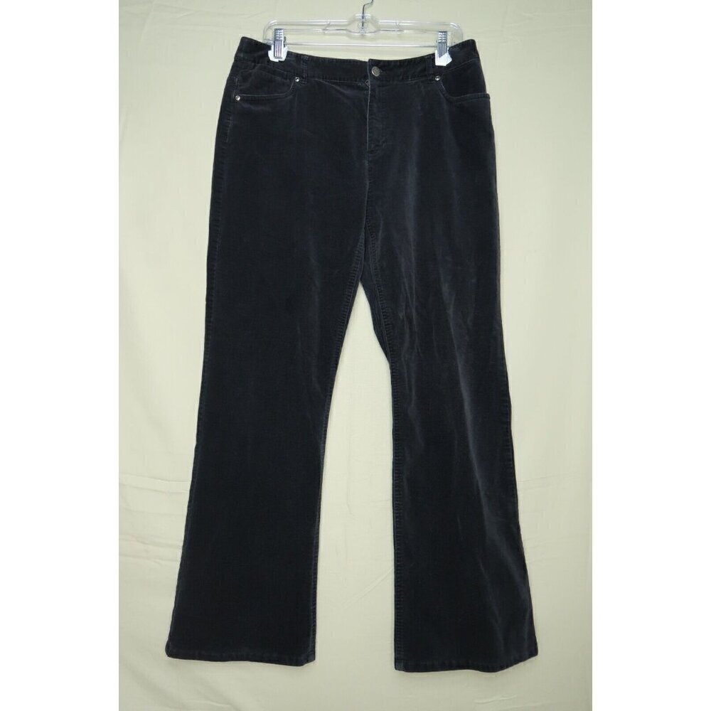 Crazy Horse Liz Claiborne Velour Bootcut Jeans Black Stretch Women's Size 12